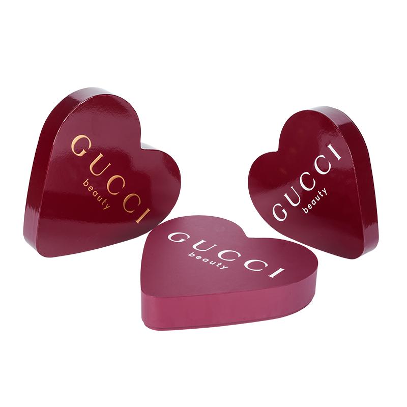 Sydämenmuotoinen ylä- ja alakannen kosmeettinen pakkauslaatikko