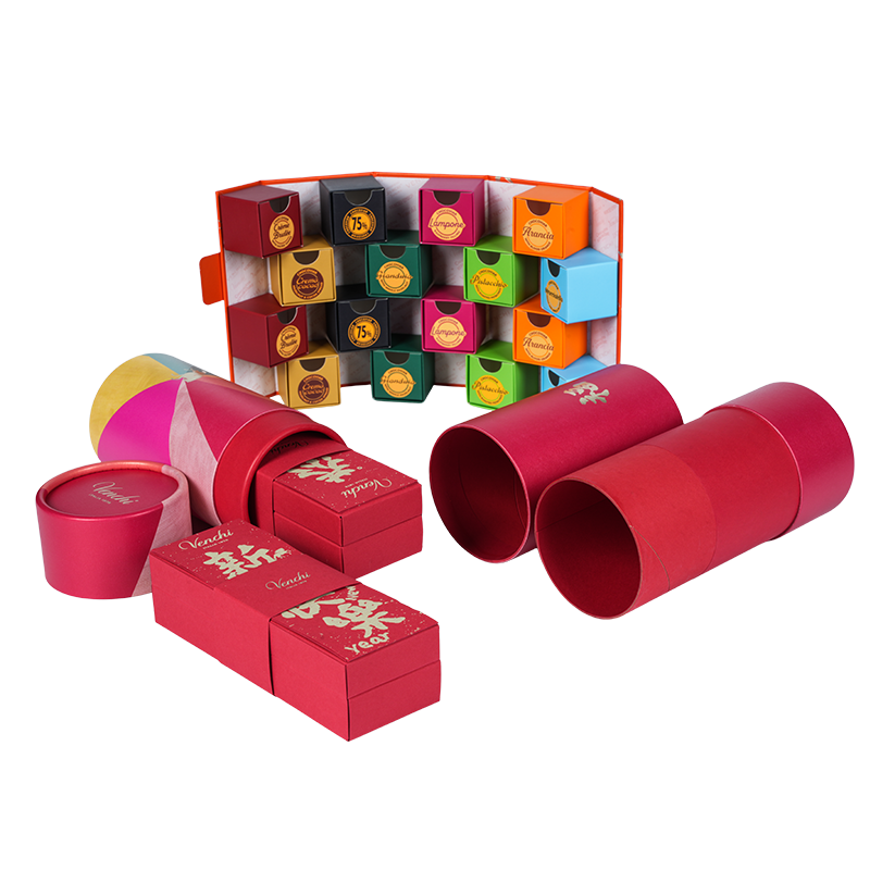 Jäykkä irrotettava kansi (taivas ja maa) pyöreä suklaaraasia